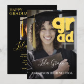 Modern Elegant Afstuderen Kaart (Voorkant / Achterkant)