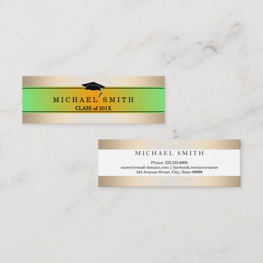 Modern Elegant Afstuderen Name Card Contactkaartje (Voorkant / Achterkant)