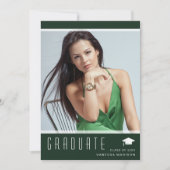 Modern Elegant Afstuderen stijlvol foto groen Aankondiging (Voorkant)