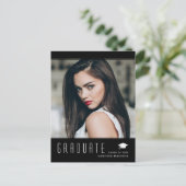 Modern Elegant Afstuderen stijlvolle foto-aankondi Briefkaart (Staand voorkant)