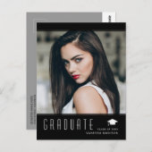 Modern Elegant Afstuderen stijlvolle foto-aankondi Briefkaart (Voorkant / Achterkant)