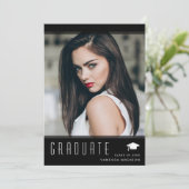 Modern Elegant Afstuderen stijlvolle foto Aankondiging (Staand voorkant)
