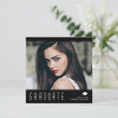 Modern Elegant Afstuderen stijlvolle foto Aankondiging (Staand voorkant)