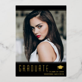 Modern Elegant Afstuderen stijlvolle foto Folie Uitnodiging