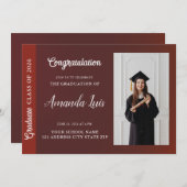 Modern Elegant Afstuderen Uitnodiging (Voorkant / Achterkant)