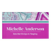 Modern Elegant Agaat Stijlvol Naambadge (Voorkant)