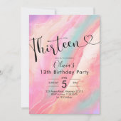 Modern Elegant Agate Derderdertiende verjaardag Ui Kaart (Voorkant)