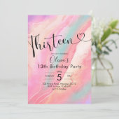 Modern Elegant Agate Derderdertiende verjaardag Ui Kaart (Staand voorkant)