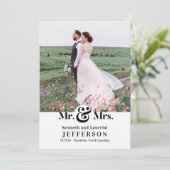 Modern Elegant Ampersand de heer en mevrouw Weddin Aankondiging (Staand voorkant)