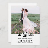 Modern Elegant Ampersand de heer en mevrouw Weddin Aankondiging (Voorkant / Achterkant)