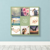 Modern Elegant Ampersand Wedding Photo Collage Canvas Afdruk (Insitu (Houten vloer))