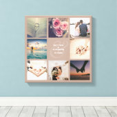 Modern Elegant Ampersand Wedding Photo Collage Canvas Afdruk (Insitu (Houten vloer))