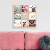 Modern Elegant Ampersand Wedding Photo Collage Canvas Afdruk (Insitu (Woonkamer))
