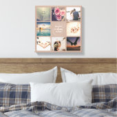 Modern Elegant Ampersand Wedding Photo Collage Canvas Afdruk (Insitu (Slaapkamer))