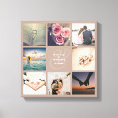Modern Elegant Ampersand Wedding Photo Collage Canvas Afdruk (Voorkant)