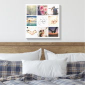 Modern Elegant Ampersand Wedding Photo Collage Canvas Afdruk (Insitu (Slaapkamer))