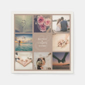 Modern Elegant Ampersand Wedding Photo Collage Servet (Voorkant)