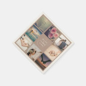 Modern Elegant Ampersand Wedding Photo Collage Servet (Hoek)