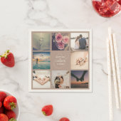 Modern Elegant Ampersand Wedding Photo Collage Servet (Insitu)