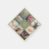 Modern Elegant Ampersand Wedding Photo Collage Servet (Hoek)