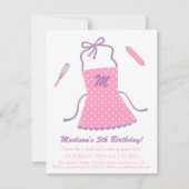 Modern Elegant Apron Cooking Baking Birthday Party Kaart (Voorkant)