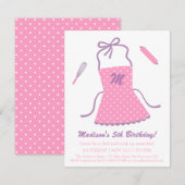 Modern Elegant Apron Cooking Baking Birthday Party Kaart (Voorkant / Achterkant)