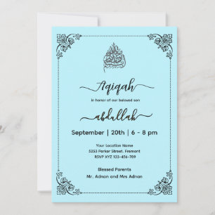 Modern elegant Aqeeqah- Aqiqah- Uitnodiging