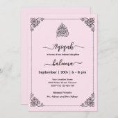 Modern elegant Aqeeqah- Aqiqah- Uitnodiging (Voorkant / Achterkant)