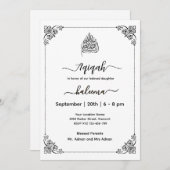 Modern elegant Aqeeqah- Aqiqah- Uitnodiging (Voorkant / Achterkant)
