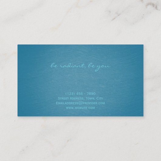 Modern Elegant Aqua Blauwgroen Beauty Advisor Visitekaartje (Achterkant)