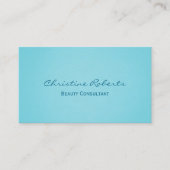 Modern Elegant Aqua Blauwgroen Beauty Advisor Visitekaartje (Voorkant)