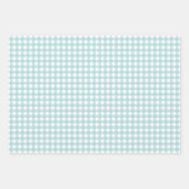 Modern Elegant Aqua Blue Gingham Check Patroon Inpakpapier Vel (Voorkant)