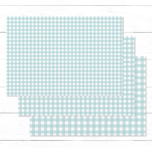 Modern Elegant Aqua Blue Gingham Check Patroon Inpakpapier Vel