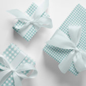 Modern Elegant Aqua Blue Gingham Check Patroon Inpakpapier Vel