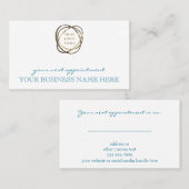 Modern Elegant Aqua Custom Business Logo Afsprakenkaartje (Voorkant / Achterkant)