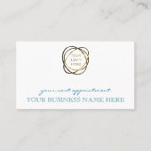 Modern Elegant Aqua Custom Business Logo Afsprakenkaartje (Voorkant)