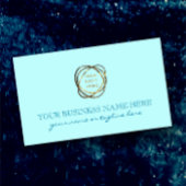 Modern Elegant Aqua Custom Business Logo Visitekaartje
