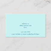 Modern Elegant Aqua Custom Business Logo Visitekaartje (Achterkant)