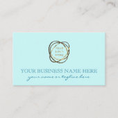 Modern Elegant Aqua Custom Business Logo Visitekaartje (Voorkant)