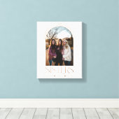 Modern Elegant Arch Lijst Sisters Photo Keepomwill Canvas Afdruk (Insitu (Houten vloer))