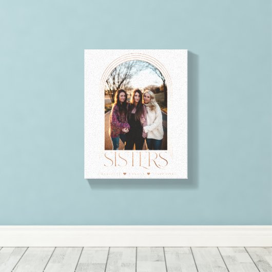 Modern Elegant Arch Lijst Sisters Photo Keepomwill Canvas Afdruk (Insitu (Houten vloer))