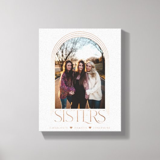 Modern Elegant Arch Lijst Sisters Photo Keepomwill Canvas Afdruk (Voorkant)