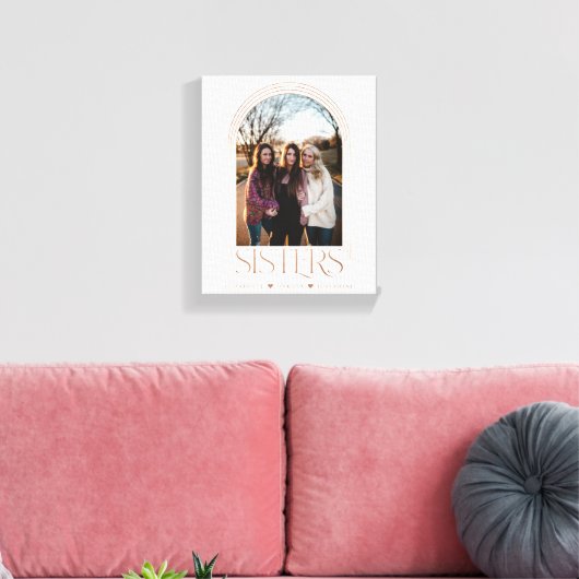 Modern Elegant Arch Lijst Sisters Photo Keepomwill Canvas Afdruk (Insitu (Woonkamer))
