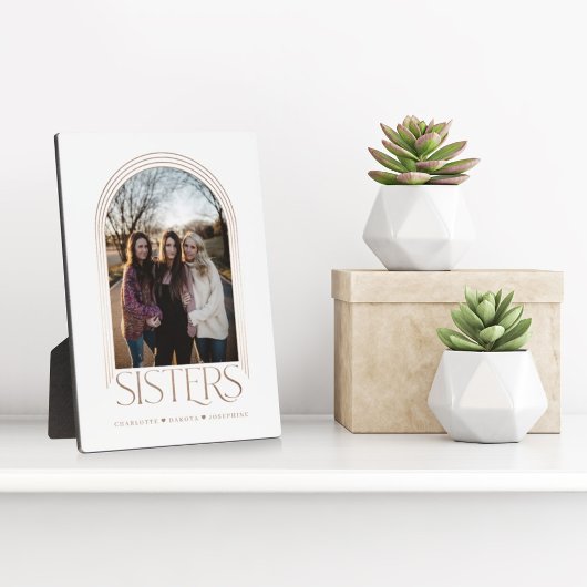 Modern Elegant Arch Lijst Sisters Photo Keepomwill Fotoplaat