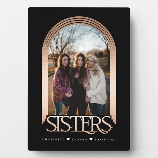 Modern Elegant Arch Lijst Sisters Photo Keepomwill Fotoplaat (voorkant)