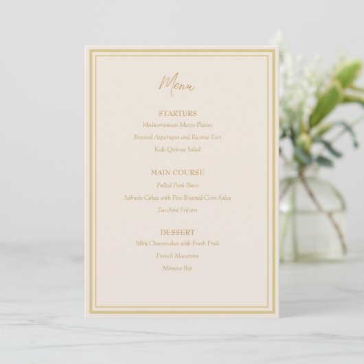 Modern Elegant Armeens Kruis Trouwmenu Menu (Staand voorkant)