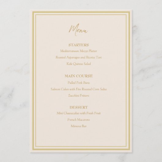 Modern Elegant Armeens Kruis Trouwmenu Menu (Voorkant)