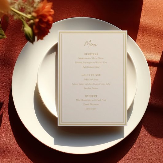 Modern Elegant Armeens Kruis Trouwmenu Menu