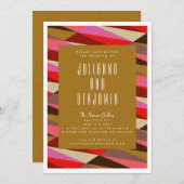 Modern Elegant Art Deco Geometric Wedding Kaart (Voorkant / Achterkant)