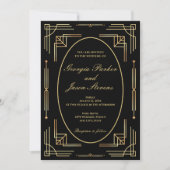 Modern Elegant Art Deco Wedding Invitation Kaart (Voorkant)